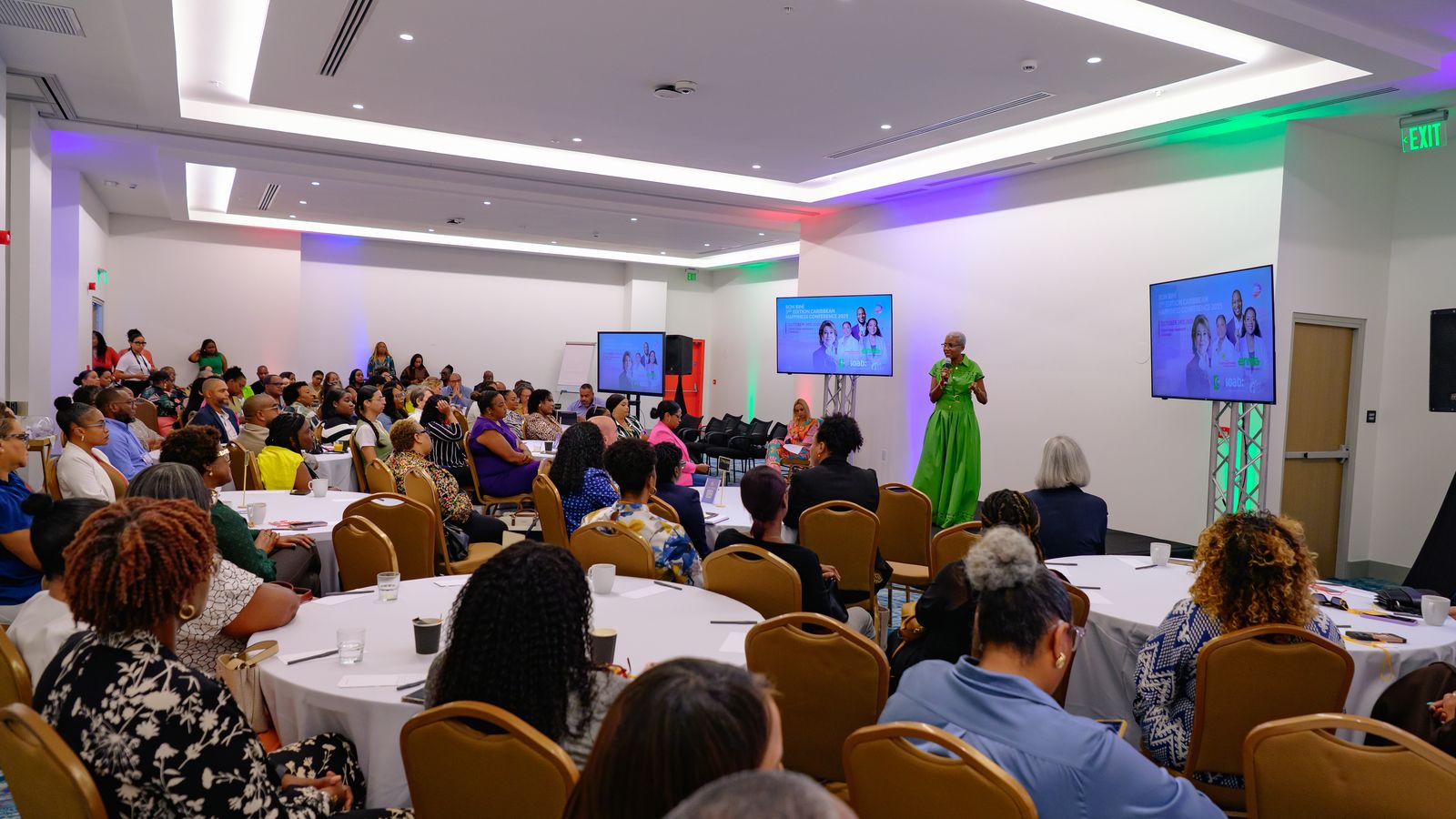 A full house at a past Caribbean Happiness Conference
